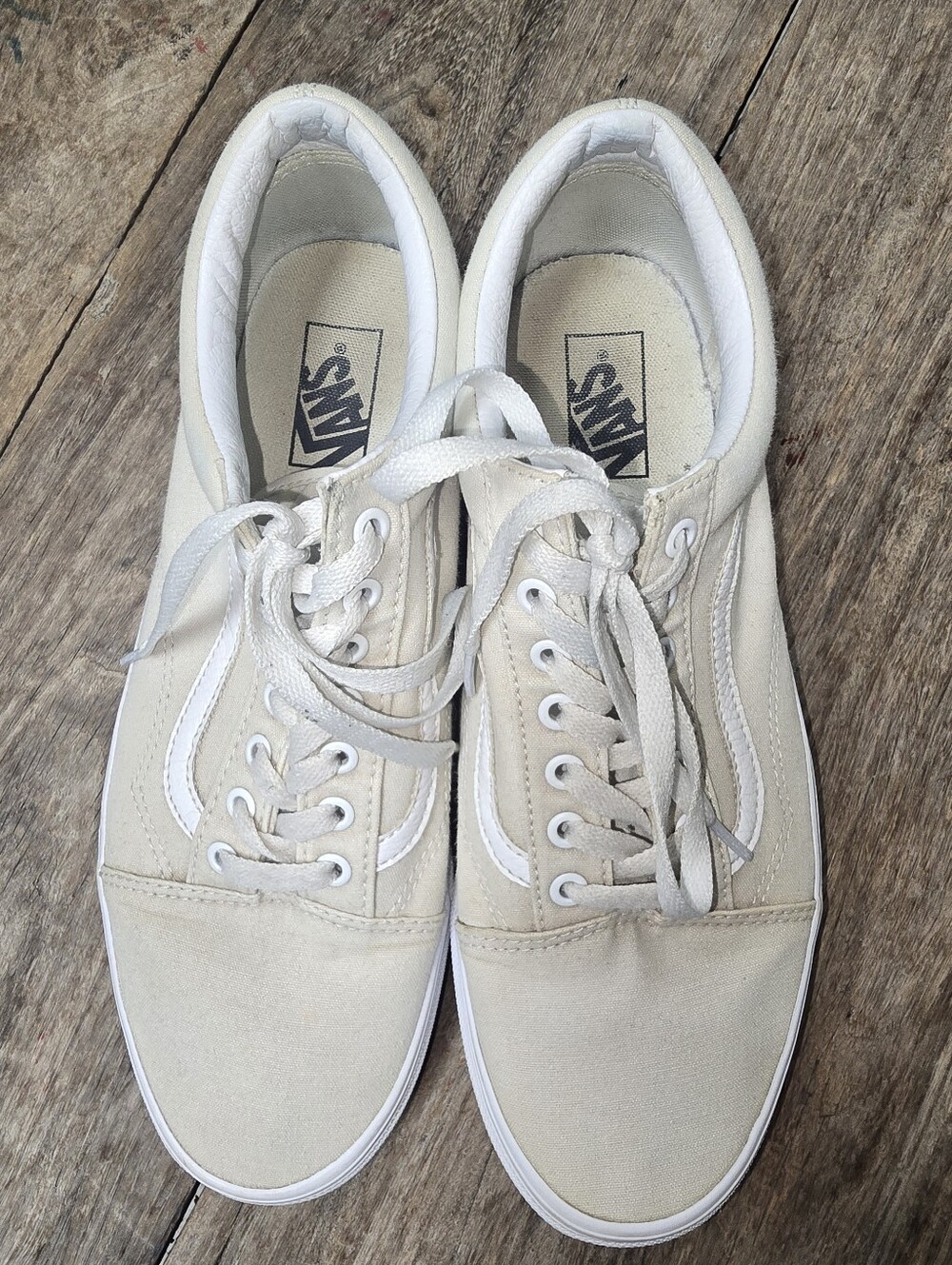 VANS Old Skool Sk8 Canvas Men's Size 11 Low Top Cream Vanilla